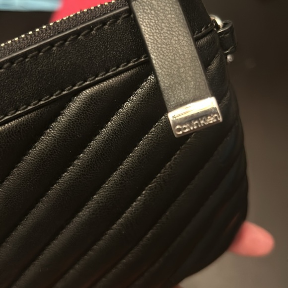 NWOT Calvin Klein black Wristlet with silver hardware - Picture 5 of 7